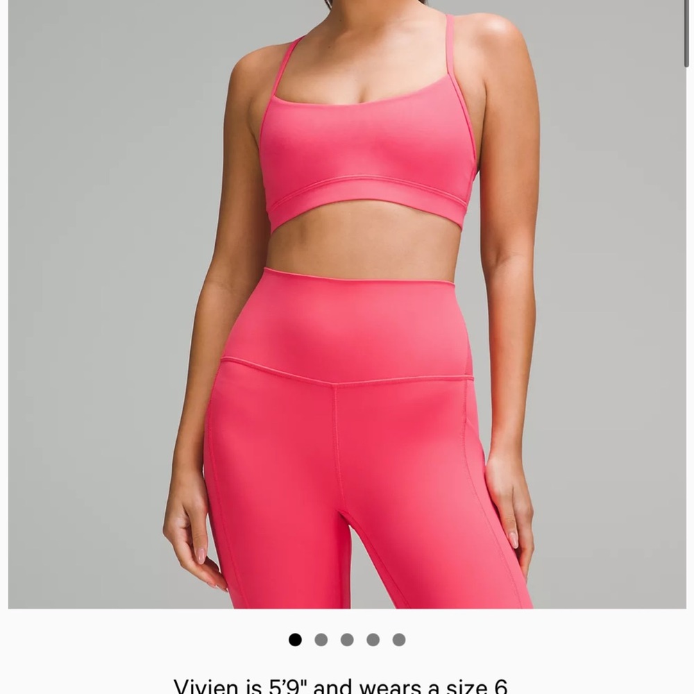 Lululemon Flow Y Bra Glaze Pink size 8